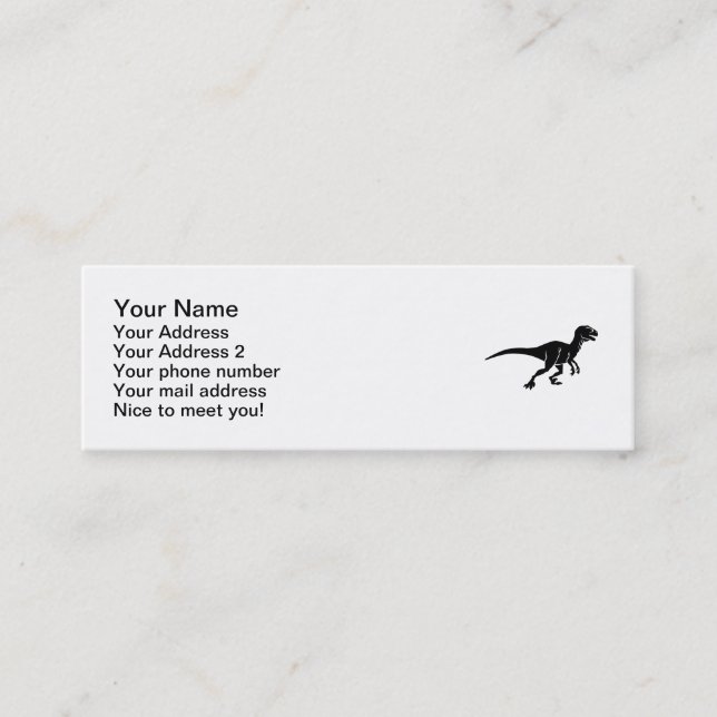 Deinonychus dinosaur mini business card (Front)