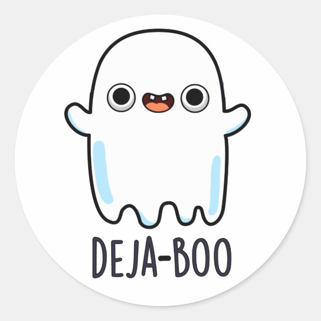 Deja Boo Funny Ghost Pun  Classic Round Sticker (Front)