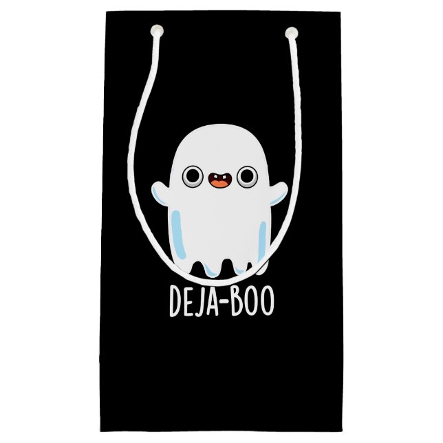 Deja Boo Funny Ghost Pun Dark BG Small Gift Bag (Front)