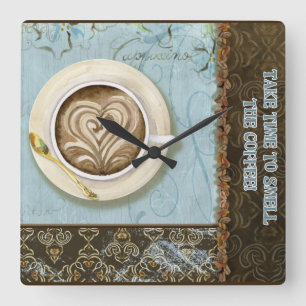 Deja Brew Coffee Java Cappuccino Cup Clock