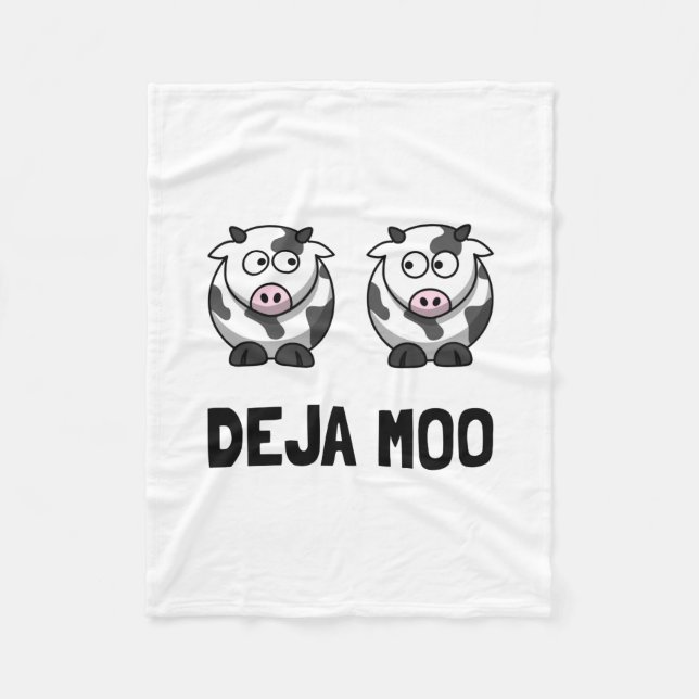 Deja Moo Fleece Blanket (Front)