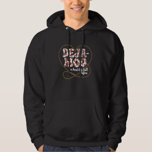 Deja Moo Funny Cow Print Design with Heart Lasso R Hoodie