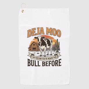 Deja Moo Funny Cow Western Vintage Shirt Design_1 Golf Towel