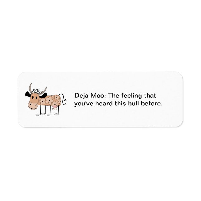 Deja Moo Return Address Label (Front)