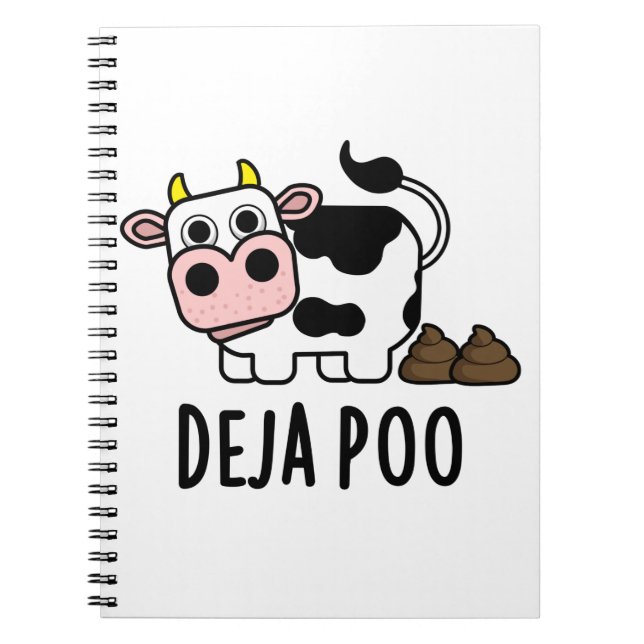 Deja Poo Funny Cow Poop Pun  Notebook (Front)