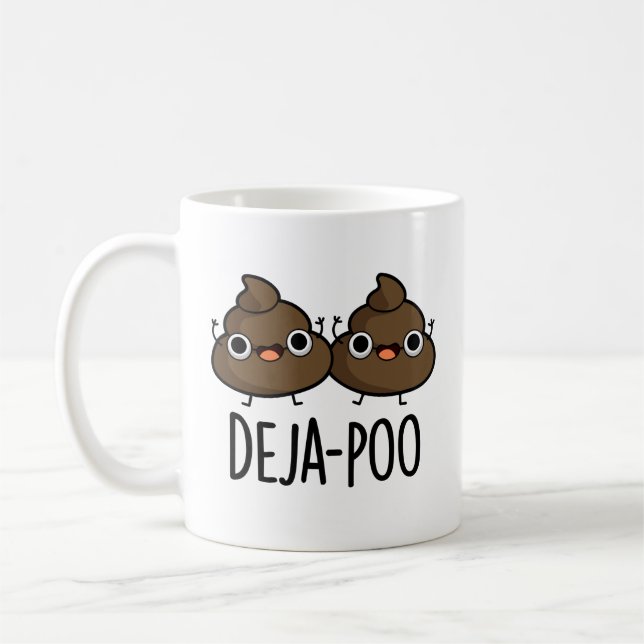 Deja Poo Funny Double Poop Pun  Coffee Mug (Left)