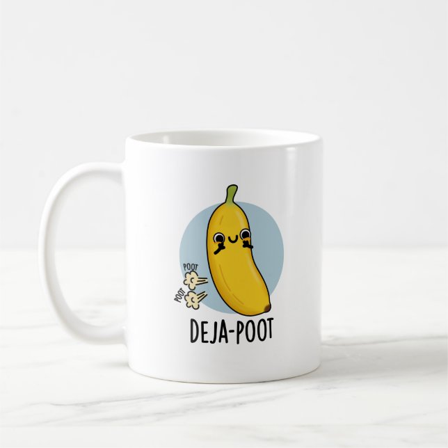 Deja-poot Funny Banana Double Fart Pun  Coffee Mug (Left)