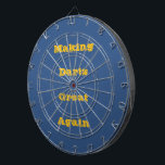 Deja Vu Blue Spring Season Solid Colour Dartboard<br><div class="desc">Dartboard Dart Board dart tossing throwing fun competitive game set and wall hanging art decor with popular game playing slogan text typography Make Darts Great Again printed with Deja Vu Blue Spring Season Solid Colour illustration and select products collection by TheFabricSeal print on demand shop at Zazzle.com #ZazzleMade https://www.zazzle.com/store/thefabricseal TheFabricSeal©️Original....</div>