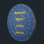Deja Vu Blue Spring Season Solid Colour Dartboard<br><div class="desc">Dartboard Dart Board dart tossing throwing fun competitive game set and wall hanging art decor with popular game playing slogan text typography Make Darts Great Again printed with Deja Vu Blue Spring Season Solid Colour illustration and select products collection by TheFabricSeal print on demand shop at Zazzle.com #ZazzleMade https://www.zazzle.com/store/thefabricseal TheFabricSeal©️Original....</div>