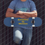 Deja Vu Blue Spring Season Solid Colour Skateboard<br><div class="desc">Skateboard Deck and popular skateboarding slogan text typography Artistry In Motion printed with Deja Vu Blue Spring Season Solid Colour illustration and select products collection by TheFabricSeal print on demand shop at Zazzle.com #ZazzleMade https://www.zazzle.com/store/thefabricseal TheFabricSeal©️Original. This phrase Deja Vu has an association with feeling like you’ve experienced something before. Thus,...</div>