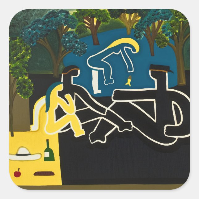 Dejeuner sur l'herbe square sticker (Front)
