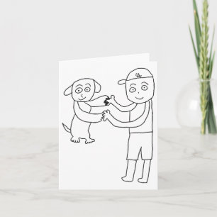Dekopin And Otani-san Joining Hands Card