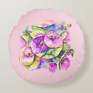 Dekorative Blumen Round Cushion