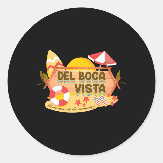 Del Boca Vista Retiret Community Classic Round Sticker (Front)