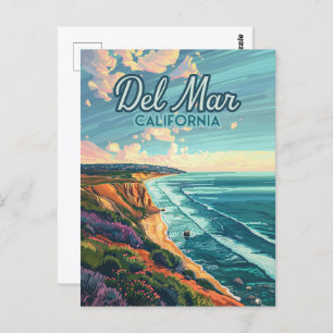 Del Mar California San Diego Beach Pacific Vintage Postcard