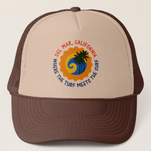 Del Mar, California Where The Turf Meets The Surf Trucker Hat