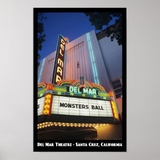 Del Mar Theatre, Santa Cruz 11x17 Poster