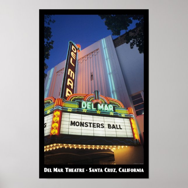 Del Mar Theatre, Santa Cruz 11x17 Poster (Front)