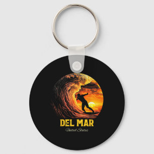 Del Mar United States Surfing Surfboard Key Ring