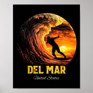 Del Mar United States Surfing Surfboard Poster