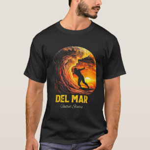 Del Mar United States Surfing Surfboard T-Shirt