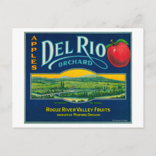 Del Rio Apple Crate LabelMedford, OR Postcard