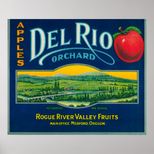 Del Rio Apple Crate LabelMedford, OR Poster