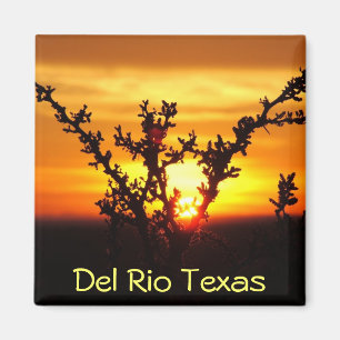 Del Rio Texas souvenirs desert brush sunset Magnet