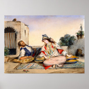Delacroix - A Moorish Couple On Their Terrace Poster