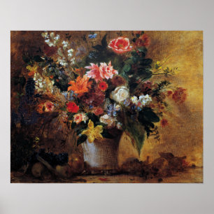 Delacroix - Flower Still Life Poster