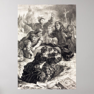 Delacroix - Hamlet And Laertes In The Grave Of Op… Poster