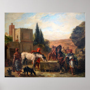 Delacroix - Horses At A Fountain Poster