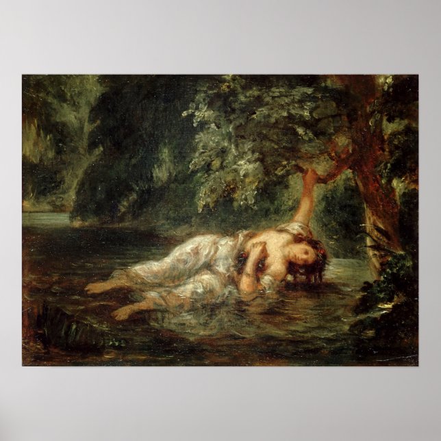Delacroix - Ophelia's Death 1853 Poster (Front)
