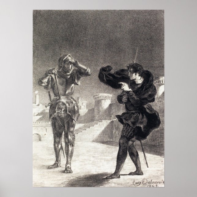 Delacroix - The Ghost On The Terrace (Act I Scene… Poster (Front)