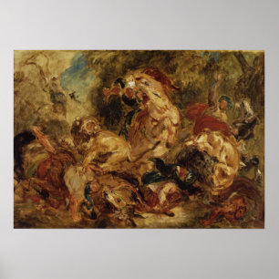 Delacroix - The Lion Hunt Poster