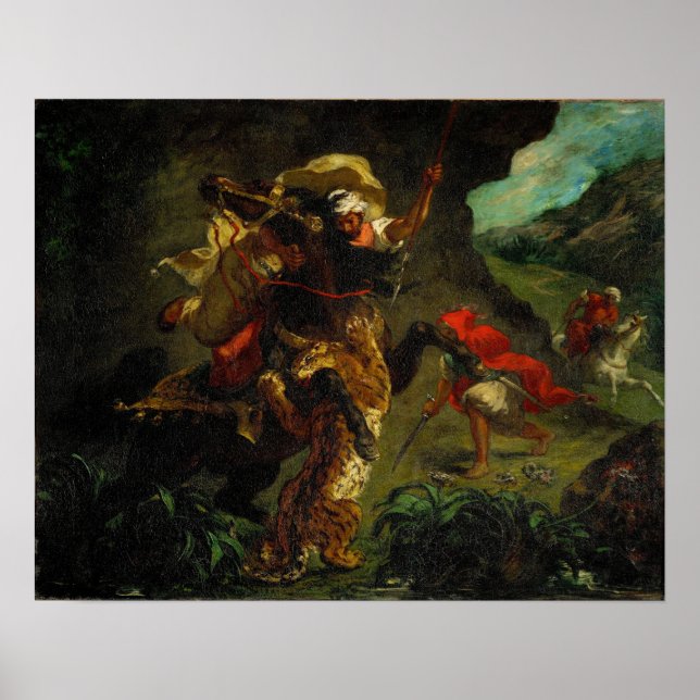 Delacroix - Tiger Hunt 1854 Poster (Front)
