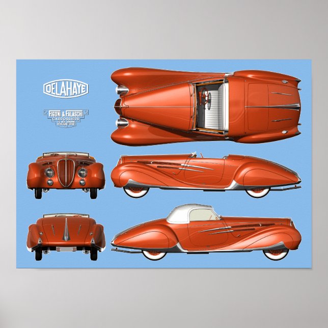 Delahaye 165 Figoni and Falaschi Poster (Front)