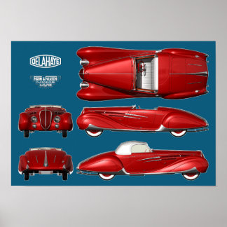 Delahaye 165 Figoni and Falaschi Poster