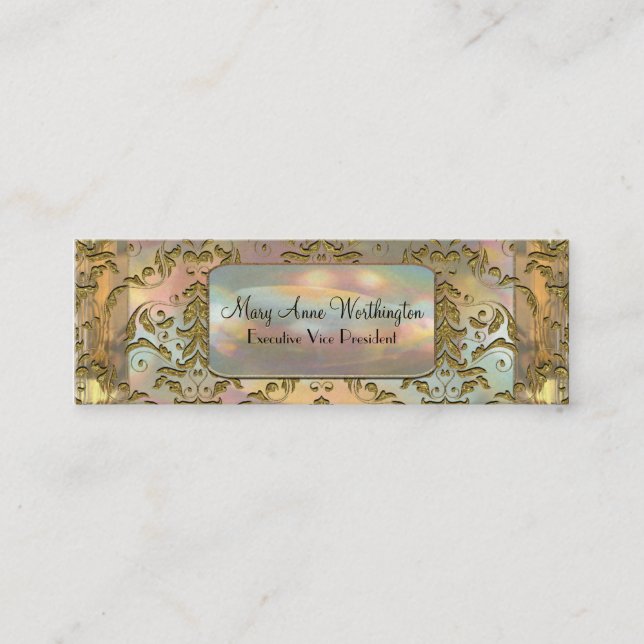 Delancey Astor  Elegant  Professional Skinny Mini Business Card (Front)