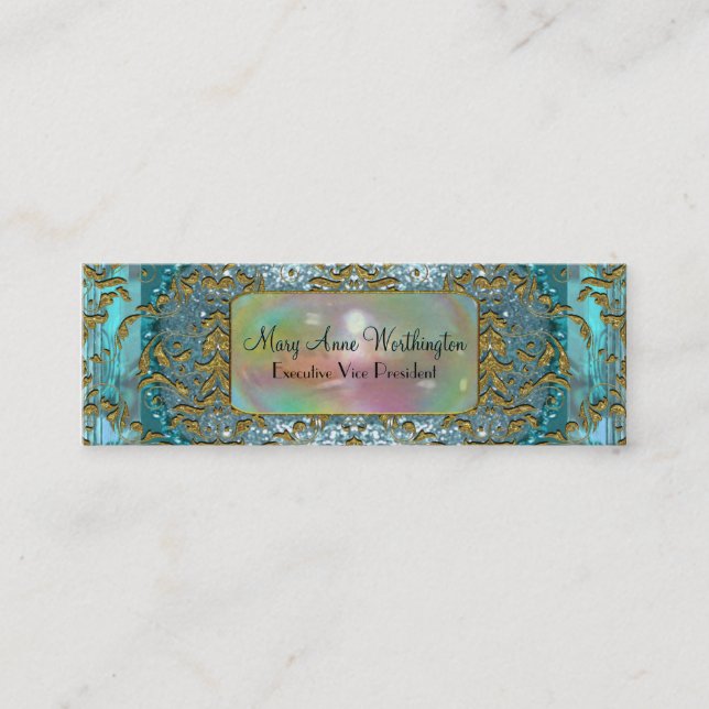 Delancey by the Sea Elegant  Professional Skinny Mini Business Card (Front)