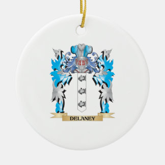 Delaney Coat of Arms - Family Crest Ceramic Tree Decoration