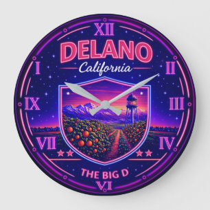 Delano California Agricultural Valley Neon Large Clock