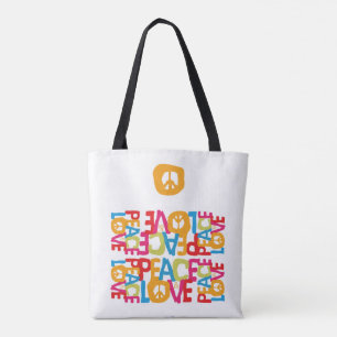 DELANTAL HIPPIE WORLD SUMMER 2021 PEACE AND LOVE TOTE BAG