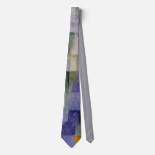Delaunay Claasic Abstract Art Painting Blue Green Tie