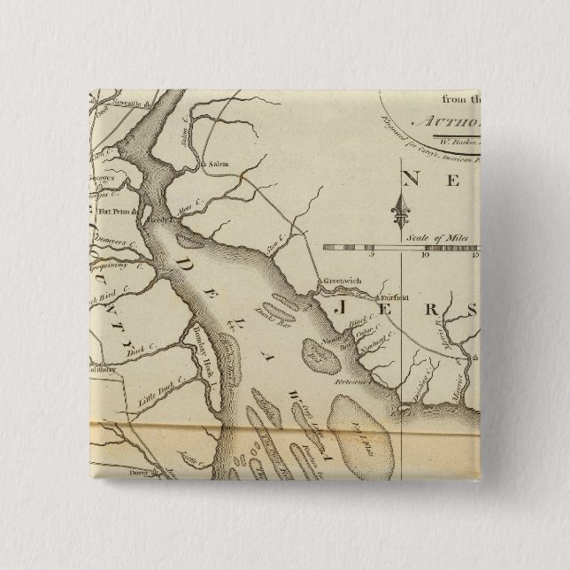 Delaware 15 Cm Square Badge (Front)