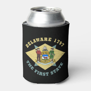 DELAWARE 1797 THE FIRST STATE FLAG CAN COOLER