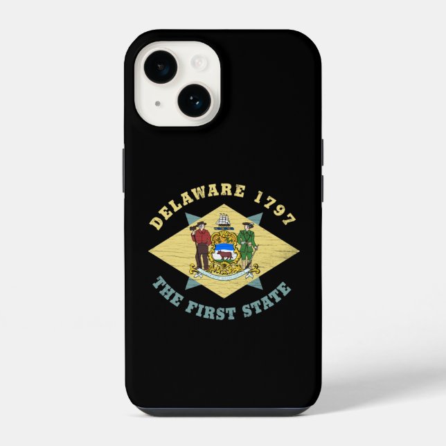 DELAWARE 1797 THE FIRST STATE FLAG iPhone CASE (Back)