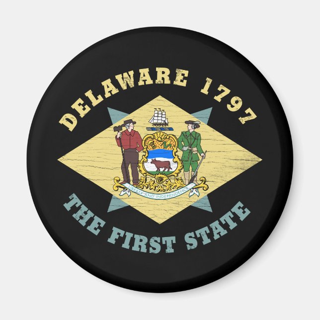 DELAWARE 1797 THE FIRST STATE FLAG MAGNET (Front)