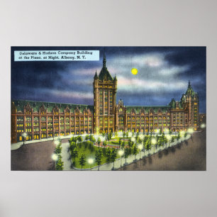 Delaware and Hudson Co. Building at Night Poster