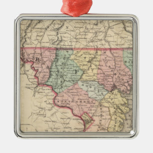 Delaware and Maryland Metal Tree Decoration